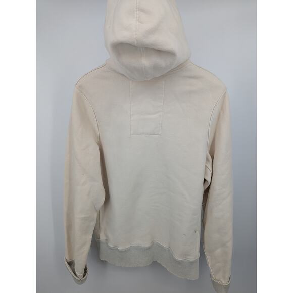 Y2K Abercrombie Fitch Cream Hoodie Zip Up Distressed Logo Spellout M - Picture 6 of 10